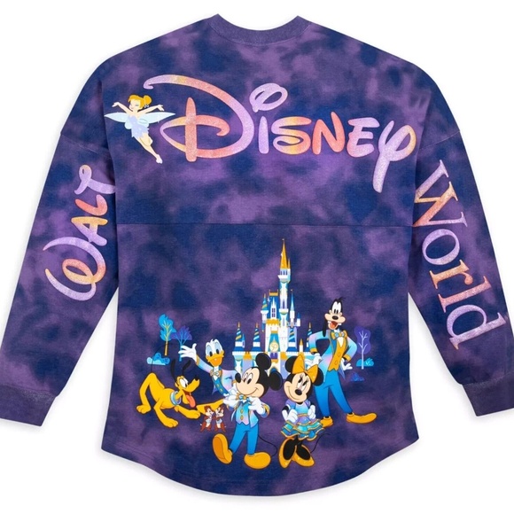 Disney Tops - Walt Disney World 50th Anniversary Tie-Dye Spirit Jersey Purple Adult MEDIUM NEW